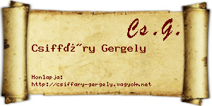 Csiffáry Gergely névjegykártya